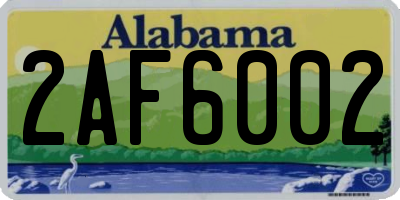 AL license plate 2AF6002