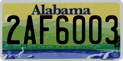 AL license plate 2AF6003