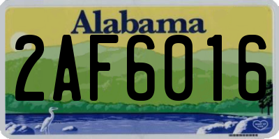 AL license plate 2AF6016