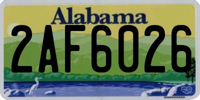AL license plate 2AF6026