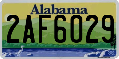AL license plate 2AF6029