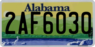 AL license plate 2AF6030