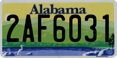 AL license plate 2AF6031