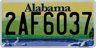 AL license plate 2AF6037