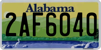 AL license plate 2AF6040