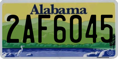 AL license plate 2AF6045