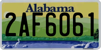 AL license plate 2AF6061