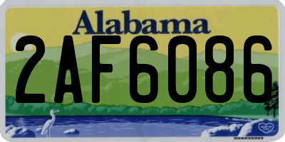 AL license plate 2AF6086