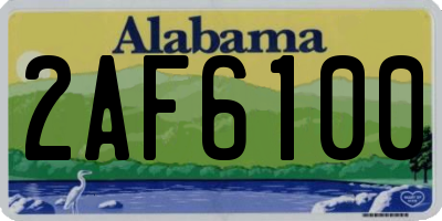 AL license plate 2AF6100