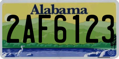 AL license plate 2AF6123
