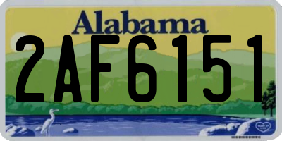 AL license plate 2AF6151
