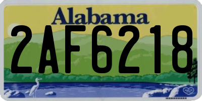 AL license plate 2AF6218