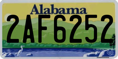 AL license plate 2AF6252