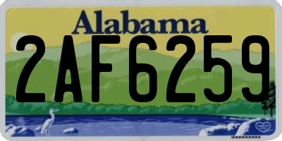 AL license plate 2AF6259