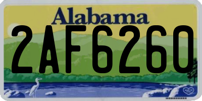 AL license plate 2AF6260