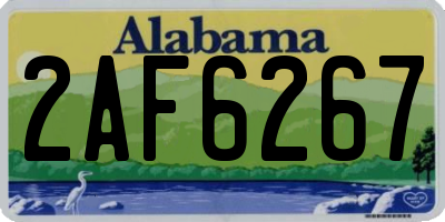 AL license plate 2AF6267