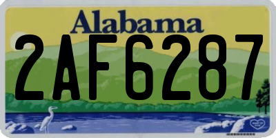 AL license plate 2AF6287