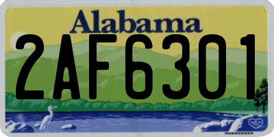 AL license plate 2AF6301
