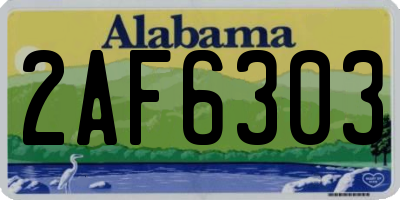 AL license plate 2AF6303