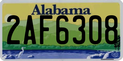 AL license plate 2AF6308