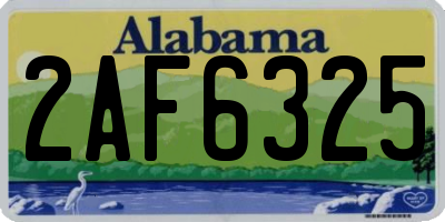 AL license plate 2AF6325