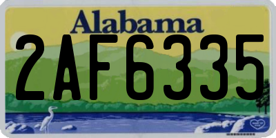 AL license plate 2AF6335