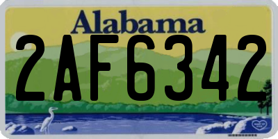 AL license plate 2AF6342