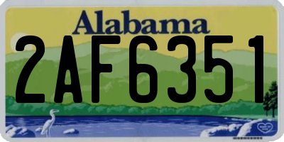 AL license plate 2AF6351