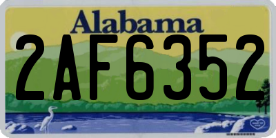 AL license plate 2AF6352