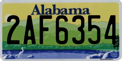 AL license plate 2AF6354