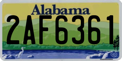 AL license plate 2AF6361