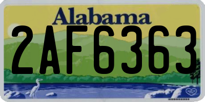 AL license plate 2AF6363