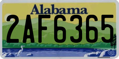 AL license plate 2AF6365