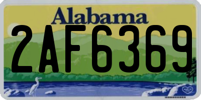 AL license plate 2AF6369