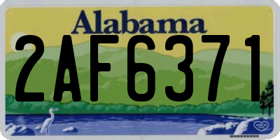 AL license plate 2AF6371