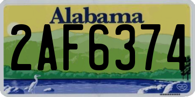 AL license plate 2AF6374