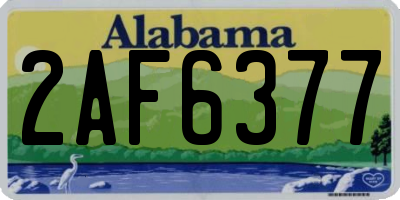 AL license plate 2AF6377
