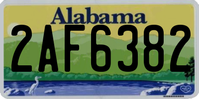 AL license plate 2AF6382