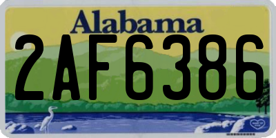 AL license plate 2AF6386