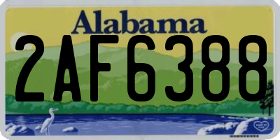 AL license plate 2AF6388