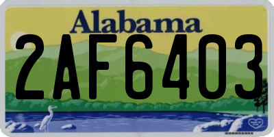 AL license plate 2AF6403