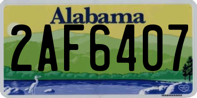 AL license plate 2AF6407