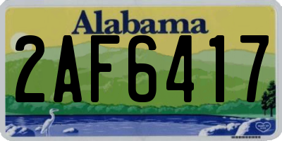 AL license plate 2AF6417