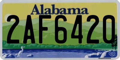 AL license plate 2AF6420