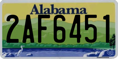 AL license plate 2AF6451