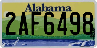 AL license plate 2AF6498