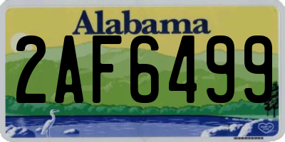 AL license plate 2AF6499