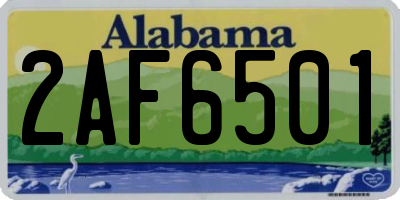 AL license plate 2AF6501