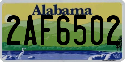 AL license plate 2AF6502