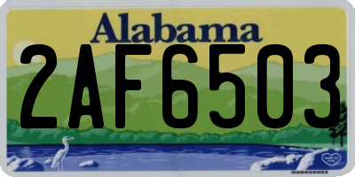AL license plate 2AF6503